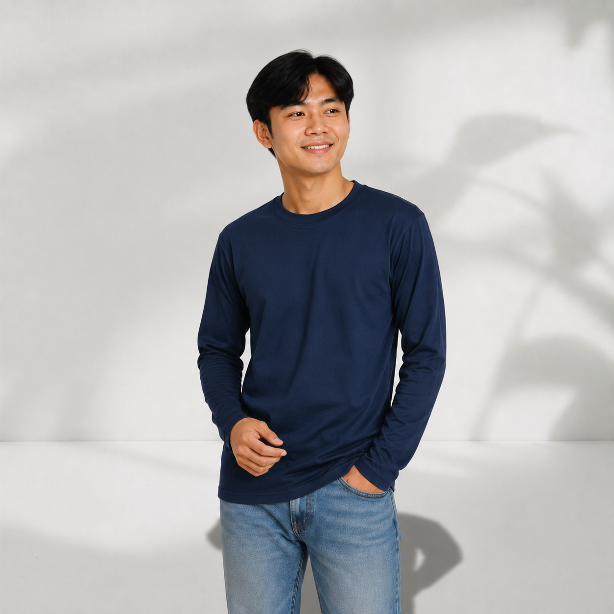 Kaos Lengan Panjang Polos Cotton Combed 30s